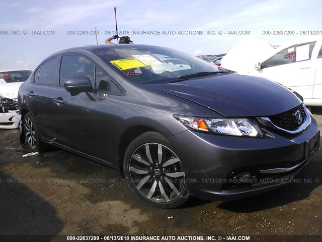 2HGFB2F91FH525726 - 2015 HONDA CIVIC EXL GRAY photo 1