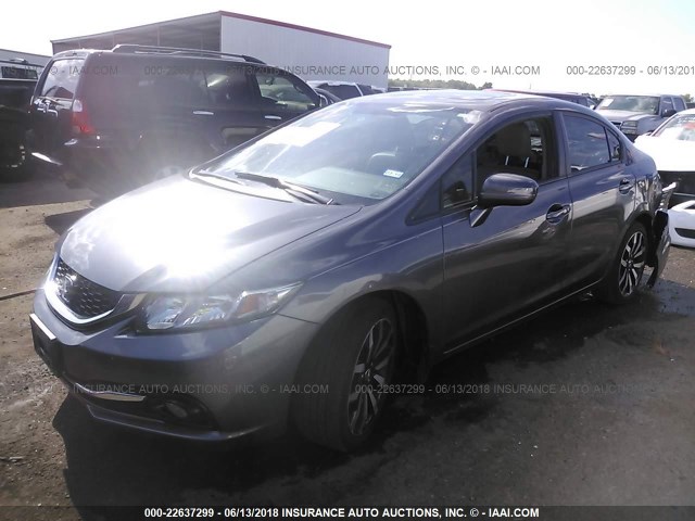 2HGFB2F91FH525726 - 2015 HONDA CIVIC EXL GRAY photo 2
