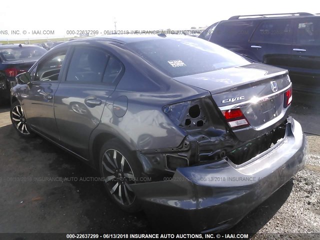 2HGFB2F91FH525726 - 2015 HONDA CIVIC EXL GRAY photo 3