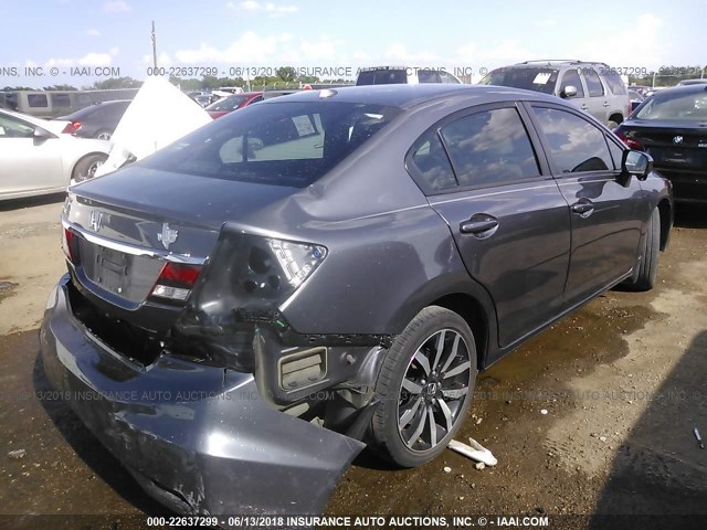 2HGFB2F91FH525726 - 2015 HONDA CIVIC EXL GRAY photo 4