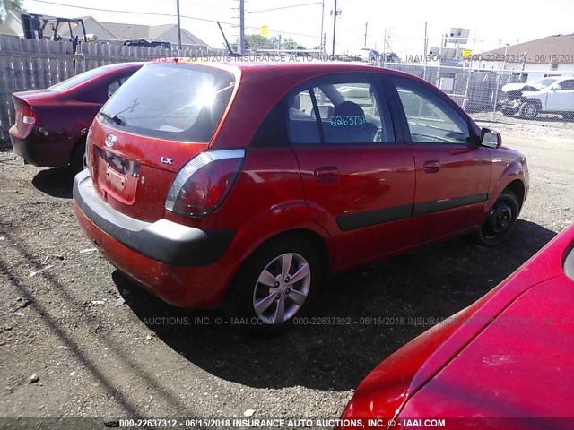 KNADE243496547489 - 2009 KIA RIO 5 SX RED photo 4