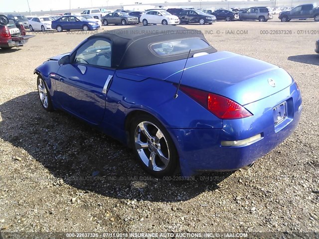 JN1AZ36A64T012303 - 2004 NISSAN 350Z ROADSTER BLUE photo 3