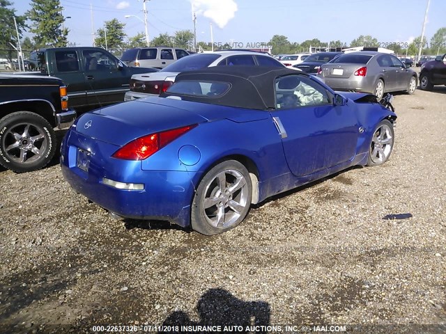 JN1AZ36A64T012303 - 2004 NISSAN 350Z ROADSTER BLUE photo 4