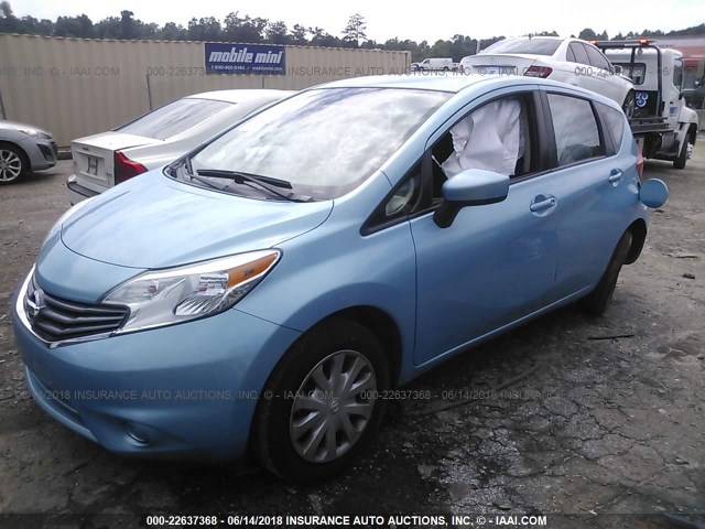 3N1CE2CP0FL391328 - 2015 NISSAN VERSA NOTE S/S PLUS/SV/SL/SR BLUE photo 2