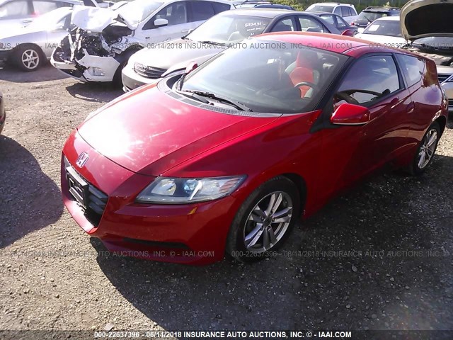 JHMZF1D44BS008715 - 2011 HONDA CR-Z RED photo 2