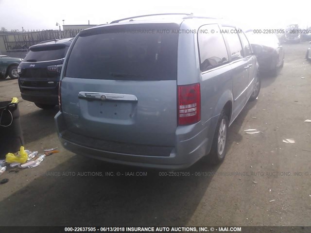 2A8HR54P78R736621 - 2008 CHRYSLER TOWN & COUNTRY TOURING Light Blue photo 4