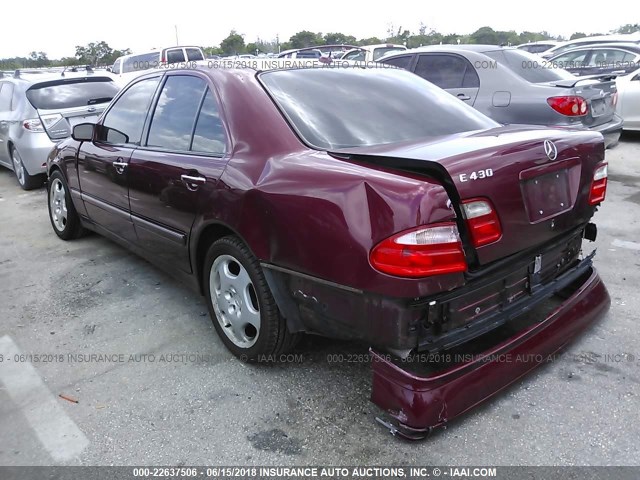 WDBJF70G2YA967318 - 2000 MERCEDES-BENZ E 430 RED photo 3