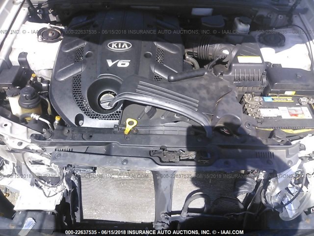 KNALD125685168088 - 2008 KIA AMANTI SILVER photo 10