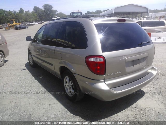 2D8GP74L33R110818 - 2003 DODGE GRAND CARAVAN EX BEIGE photo 3