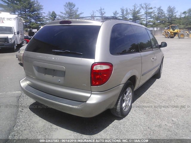 2D8GP74L33R110818 - 2003 DODGE GRAND CARAVAN EX BEIGE photo 4