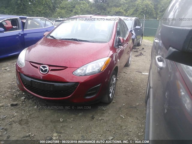 JM1DE1KZ1E0181217 - 2014 MAZDA MAZDA2 SPORT MAROON photo 2