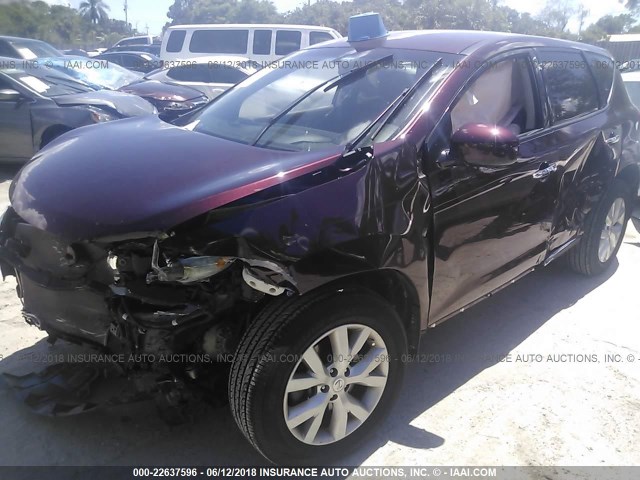 JN8AZ1MU4EW405977 - 2014 NISSAN Murano S/SL/SV/LE MAROON photo 2