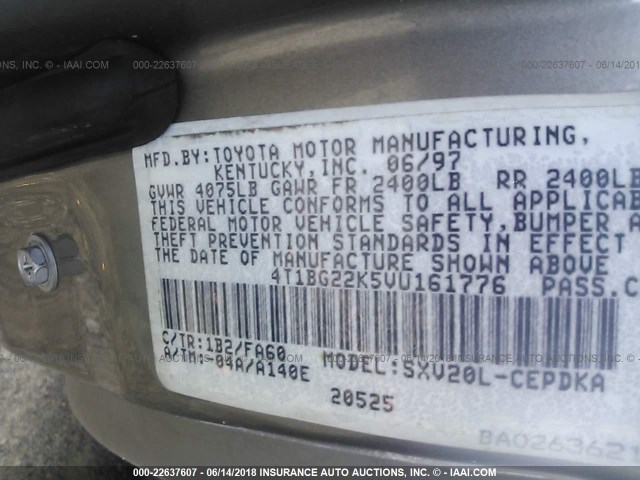 4T1BG22K5VU161776 - 1997 TOYOTA CAMRY CE/LE/XLE 棕色 照片 9