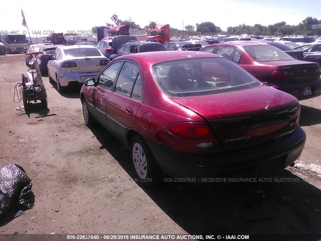 1FALP13PXVW324607 - 1997 FORD ESCORT LX/SPORT RED photo 3