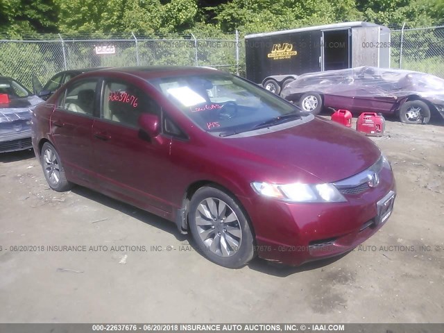 1HGFA15969L028452 - 2009 HONDA CIVIC EXL BURGUNDY photo 1