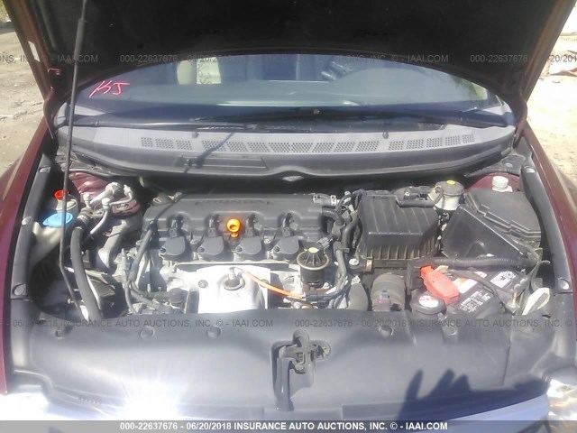 1HGFA15969L028452 - 2009 HONDA CIVIC EXL BURGUNDY photo 10