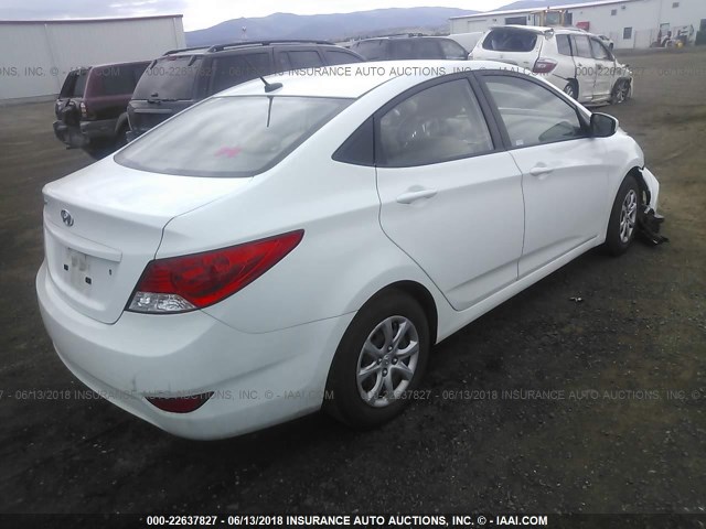 KMHCT4AE4EU709354 - 2014 HYUNDAI ACCENT GLS/GS WHITE photo 4