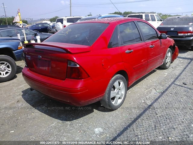 1FAHP34N67W146986 - 2007 FORD FOCUS ZX4/S/SE/SES RED photo 4