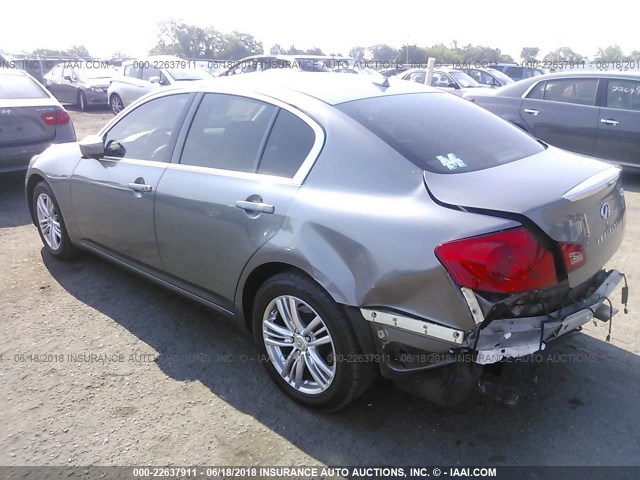 JN1CV6AR9DM765529 - 2013 INFINITI G37 GRAY photo 3