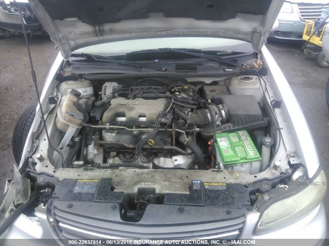 1G1NE52J13M625569 - 2003 CHEVROLET MALIBU LS SILVER photo 10