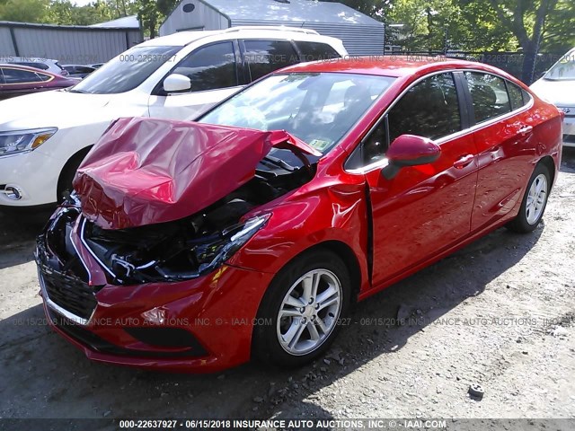 1G1BE5SM0G7288460 - 2016 CHEVROLET CRUZE LT RED photo 2