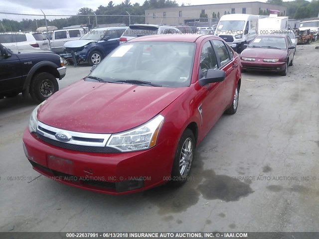 1FAHP35N58W167280 - 2008 FORD FOCUS SE/SEL/SES RED photo 2