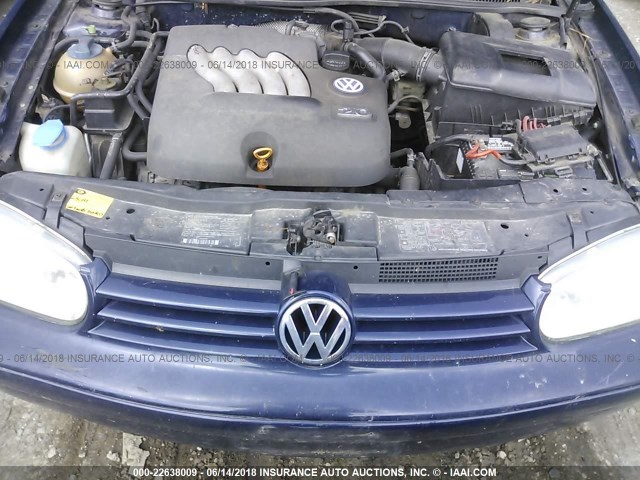 WVWGA21J2YW515220 - 2000 VOLKSWAGEN GOLF GLS BLUE photo 10