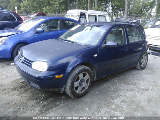 WVWGA21J2YW515220 - 2000 VOLKSWAGEN GOLF GLS BLUE photo 2