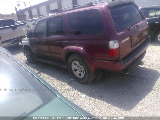 JT3HN86R820387591 - 2002 TOYOTA 4RUNNER SR5 MAROON photo 3