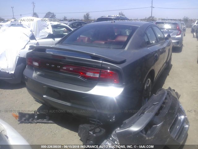 2C3CDXHG0CH129176 - 2012 DODGE CHARGER SXT GRAY photo 4