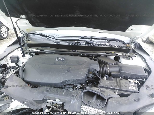 19UUB2F56HA004801 - 2017 ACURA TLX TECH WHITE photo 10