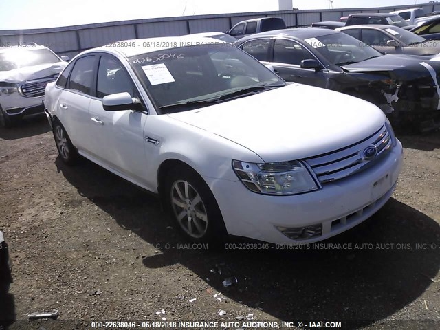 1FAHP24W78G161592 - 2008 FORD TAURUS SEL WHITE photo 1