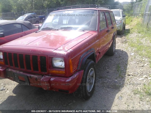 1J4FJ68S7WL273406 - 1998 JEEP CHEROKEE SPORT/CLASSIC წითელი ფოტო 2