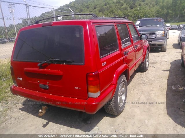 1J4FJ68S7WL273406 - 1998 JEEP CHEROKEE SPORT/CLASSIC RED photo 4