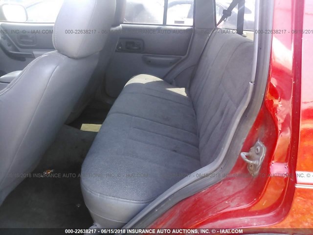 1J4FJ68S7WL273406 - 1998 JEEP CHEROKEE SPORT/CLASSIC წითელი ფოტო 8