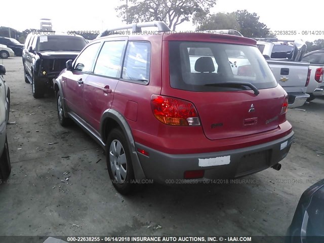 JA4LX31G13U029116 - 2003 MITSUBISHI OUTLANDER LS RED photo 3