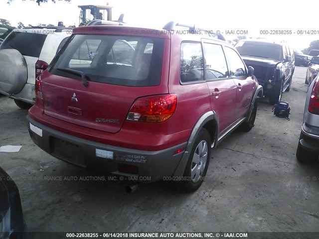 JA4LX31G13U029116 - 2003 MITSUBISHI OUTLANDER LS RED photo 4