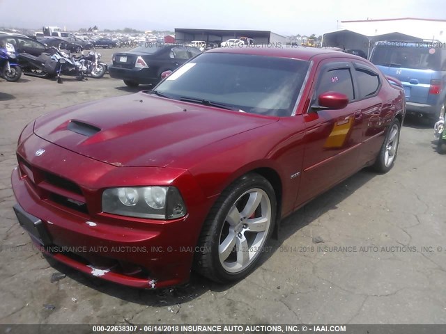 2B3LA73W76H524528 - 2006 DODGE CHARGER SRT-8 RED photo 2