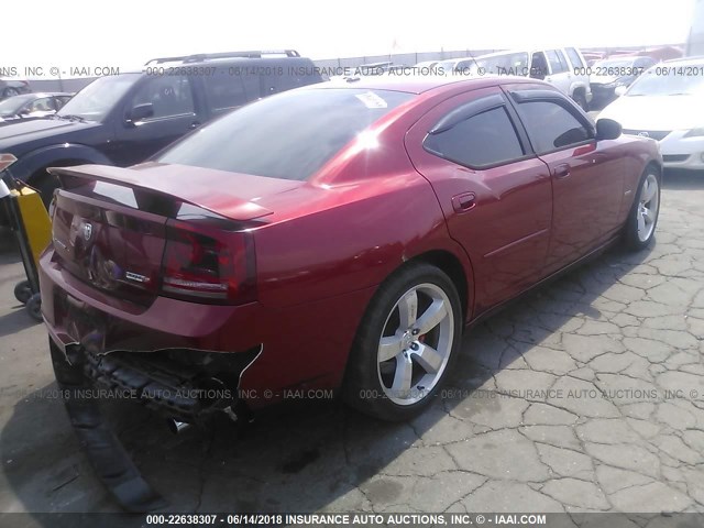 2B3LA73W76H524528 - 2006 DODGE CHARGER SRT-8 RED photo 4