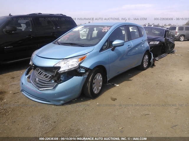 3N1CE2CP8FL401569 - 2015 NISSAN VERSA NOTE S/S PLUS/SV/SL/SR BLUE photo 2
