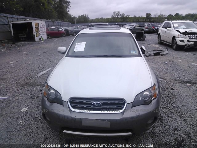 4S4BP85C054309601 - 2005 SUBARU LEGACY OUTBACK H6 R VDC WHITE photo 6