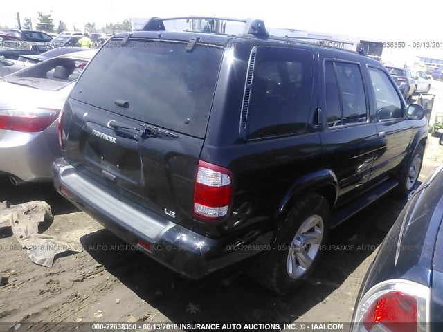 JN8DR09Y02W742077 - 2002 NISSAN PATHFINDER LE/SE BLACK photo 4