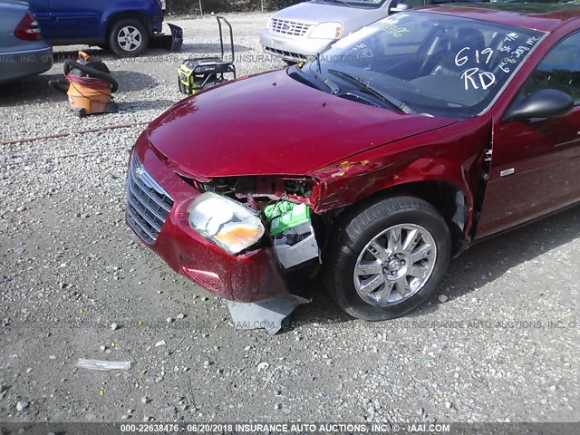 1C3EL56R46N250311 - 2006 CHRYSLER SEBRING TOURING MAROON photo 6