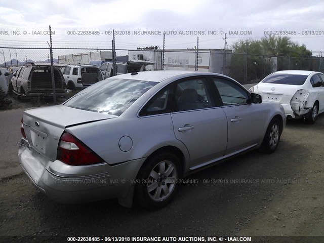 1FAHP24167G156709 - 2007 FORD FIVE HUNDRED SEL SILVER photo 4