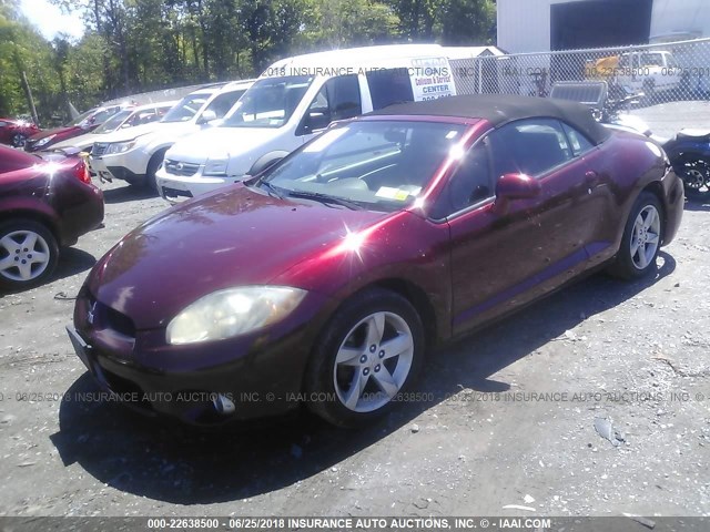 4A3AL25F87E049610 - 2007 MITSUBISHI ECLIPSE SPYDER GS RED photo 2