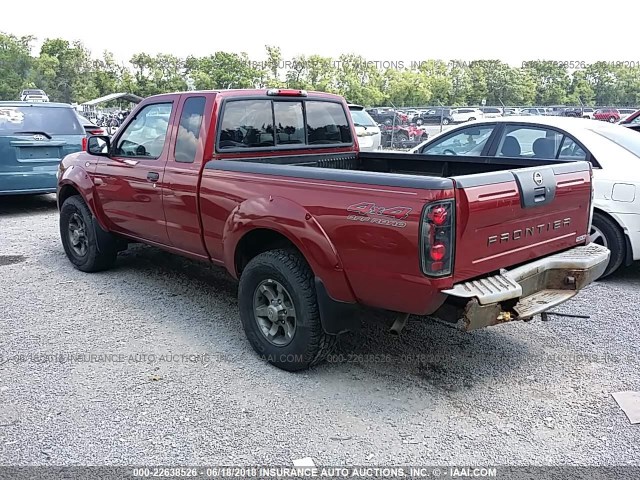 1N6ED26Y44C427024 - 2004 NISSAN FRONTIER KING CAB XE V6 RED photo 3