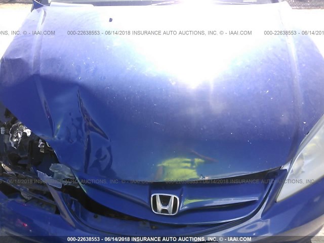 1HGES16374L025698 - 2004 HONDA CIVIC DX VP 蓝色 照片 10