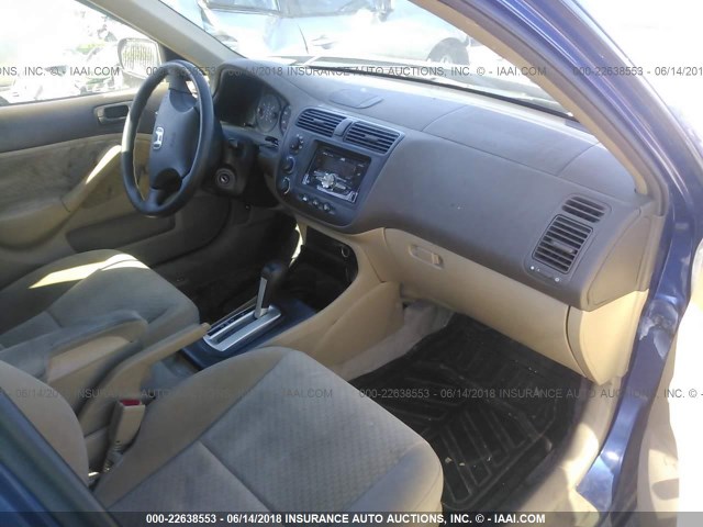 1HGES16374L025698 - 2004 HONDA CIVIC DX VP 蓝色 照片 5