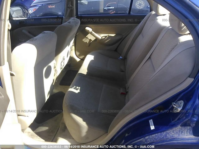 1HGES16374L025698 - 2004 HONDA CIVIC DX VP 蓝色 照片 8