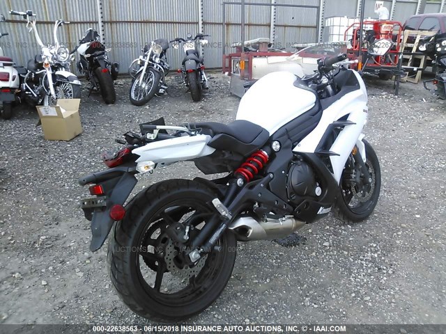 JKAEXEE18DDA08892 - 2013 KAWASAKI EX650 E WHITE photo 4